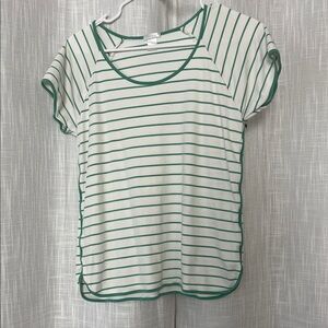 lake pj top green and white striped